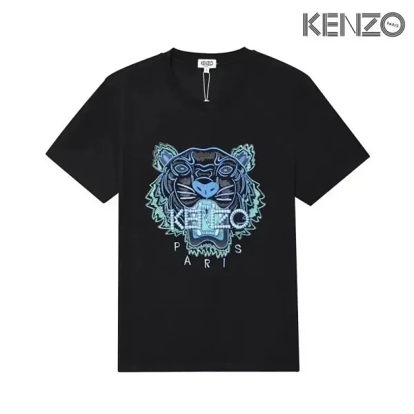 Kenzo Tiger Embroidered Black T-Shirt - 1