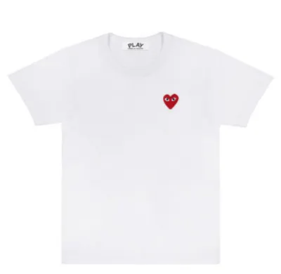 Play Comme des Garçons Red Heart Logo White T-Shirt - 1