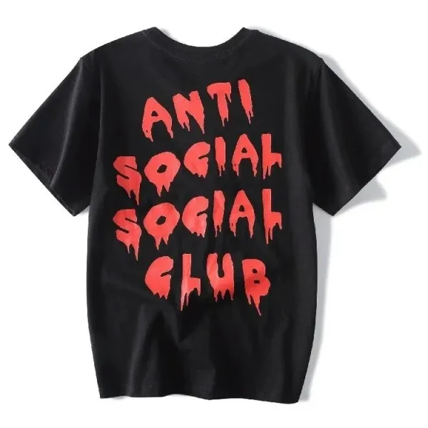 Anti Social Social Club Dripping Logo Black T-Shirt - 1