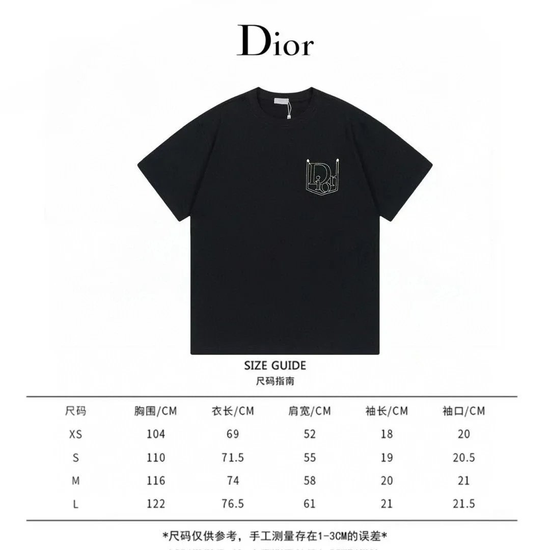 Dior Oblique Logo Embroidered White T-Shirt - 4