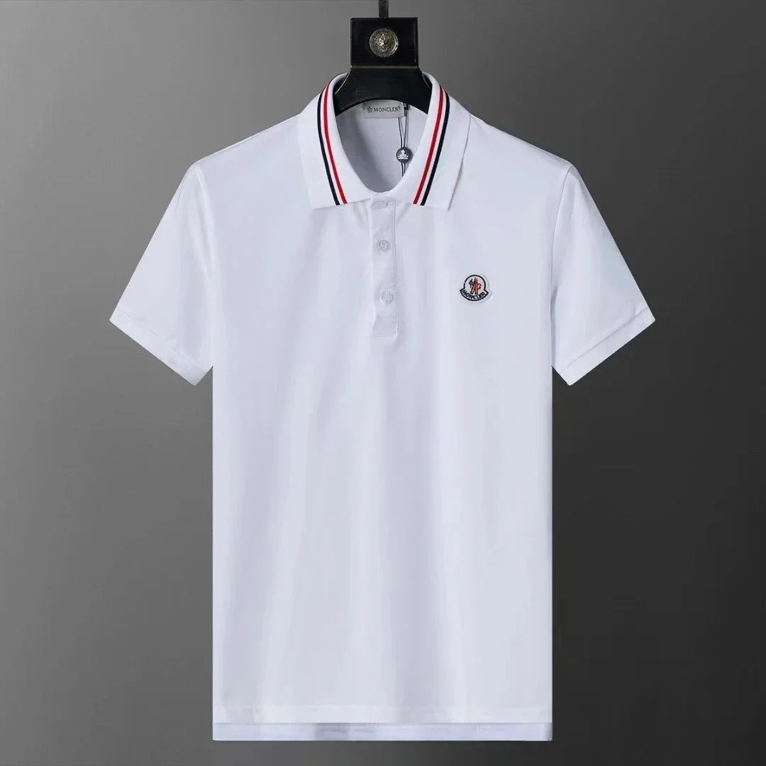 Moncler Logo Collar Black Polo - 8