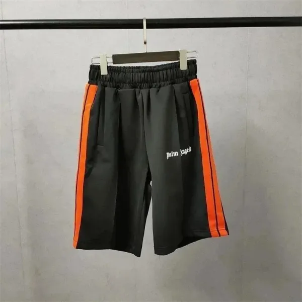 Palm Angels Track Shorts Black Orange Side Stripe Shorts - 1