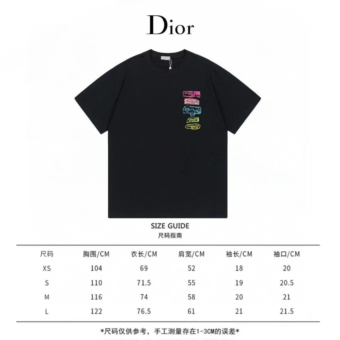 Dior Oblique Logo Embroidered White T-Shirt - 3