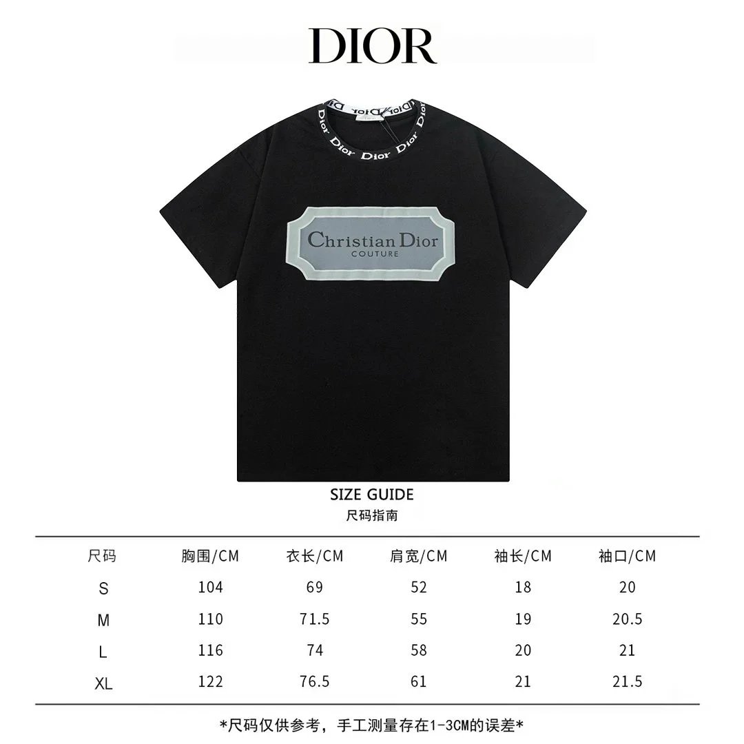 Dior Oblique Logo Embroidered White T-Shirt - 2