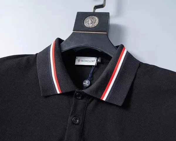 Moncler Logo Collar Black Polo - 11