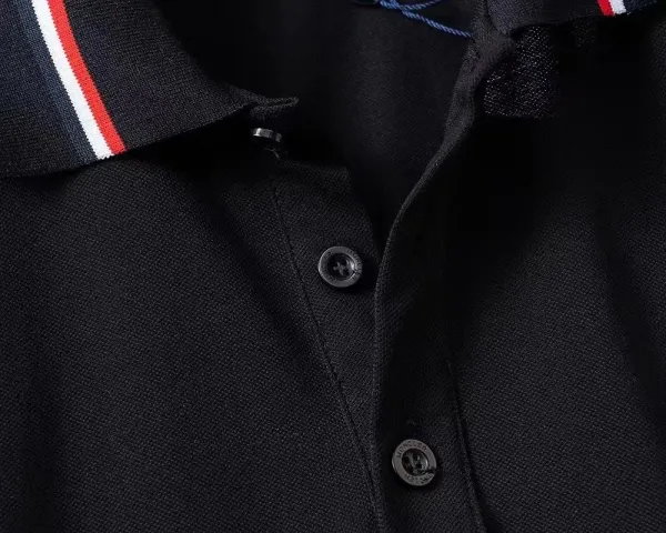 Moncler Logo Collar Black Polo - 12