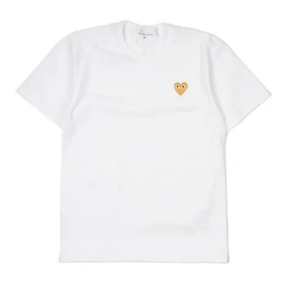 Comme des Garçons Play Heart Logo White T-Shirt - 1