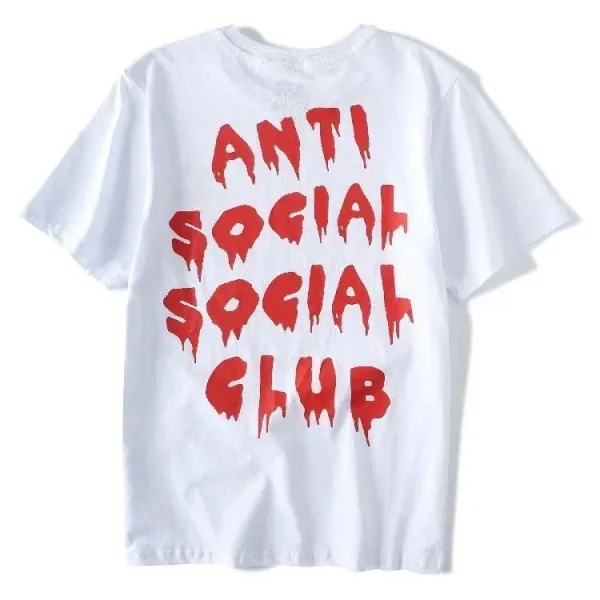 Anti Social Social Club Dripping Blood Logo White T-Shirt - 1