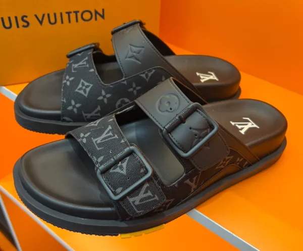 Louis Vuitton x fragment design Slide Sandals Black Monogram - 4