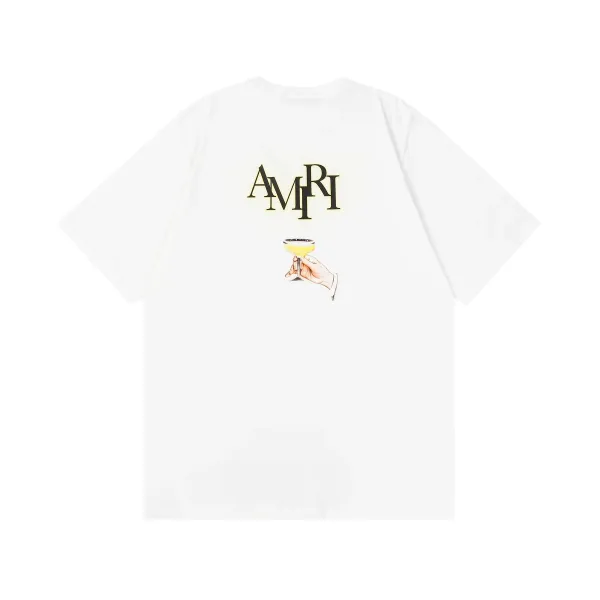 Amiri Cocktail Hand Graphic T-Shirt White - 1