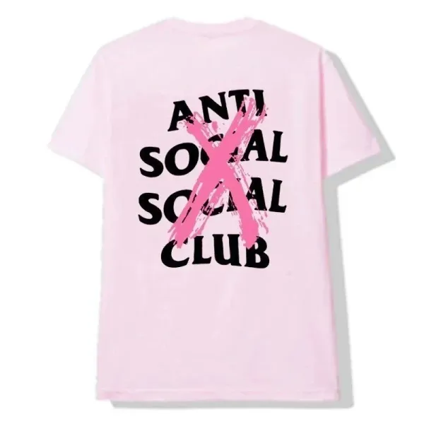 Anti Social Social Club X Logo Pink T-Shirt - 1