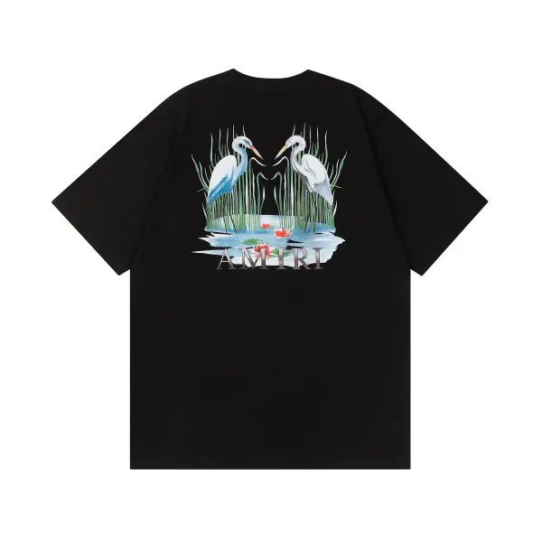 Amiri Heron Print Black T-Shirt - 1