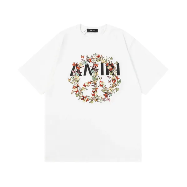 Amiri Butterfly Logo Print White T-Shirt - 1