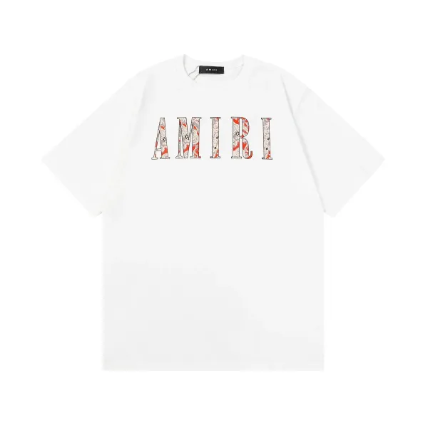 Amiri Paisley Logo Print White T-Shirt - 1