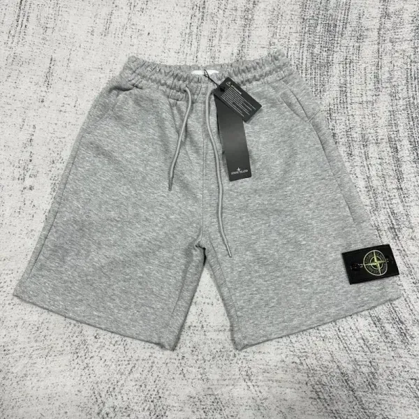 Stone Island Compass Logo Shorts Gray Sweatshorts - 1
