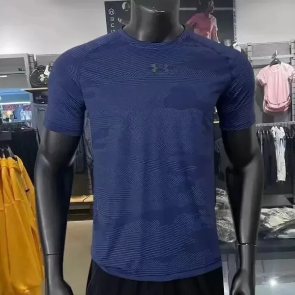 Under Armour HeatGear Patterned Navy Performance T-Shirt - 1