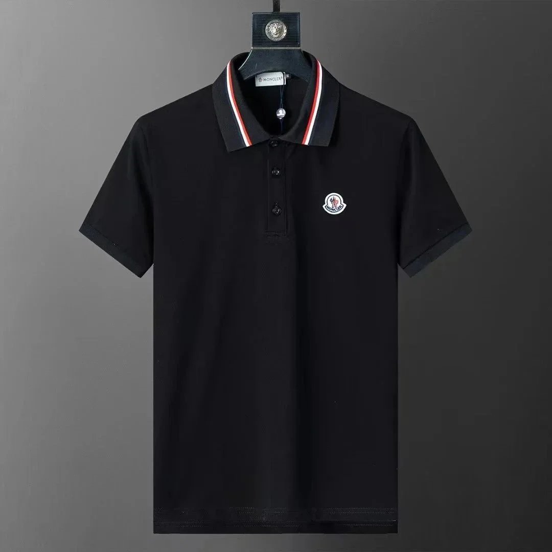 Moncler Logo Collar Black Polo - 9