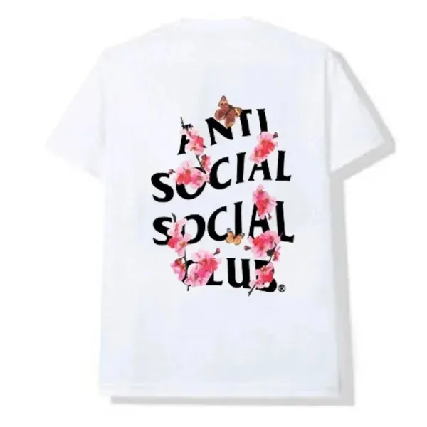 Anti Social Social Club Cherry Blossom Print White T-Shirt - 1