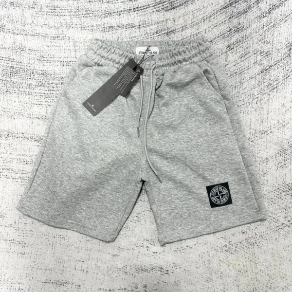 Stone Island Logo Patch Shorts Gray - 1