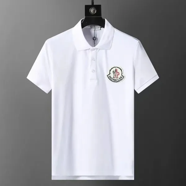 Moncler Logo-Embroidered White Polo - 1