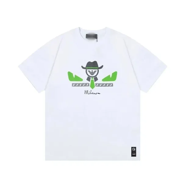 Emporio Armani x Fendi Fendace Milano Graphic T-Shirt White - 1