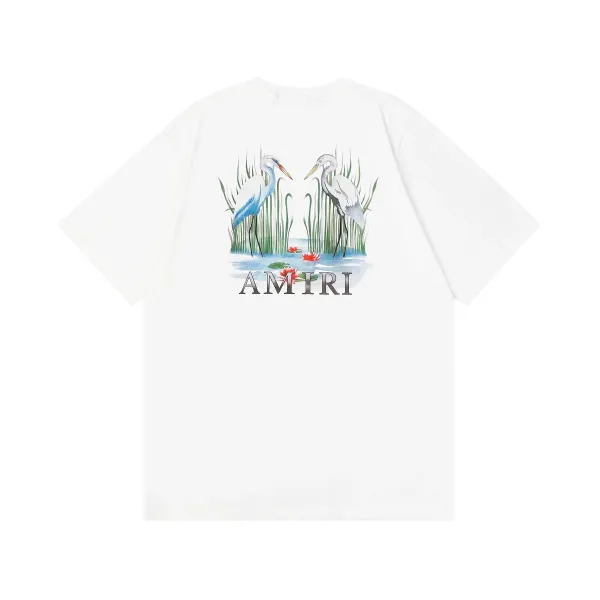 Amiri Heron Print White T-Shirt - 1