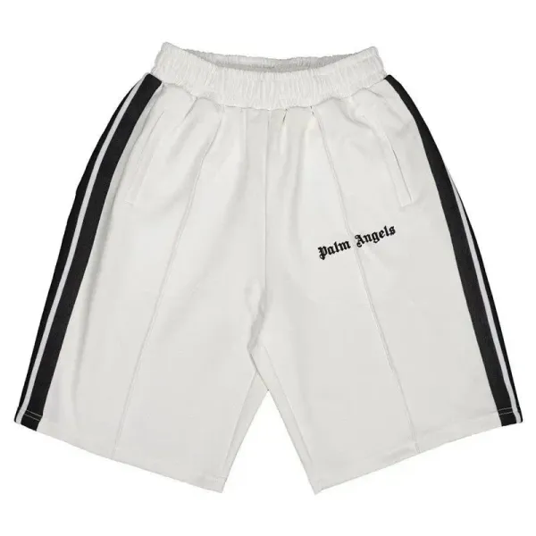 Palm Angels Track Shorts White with Black Stripes - 1