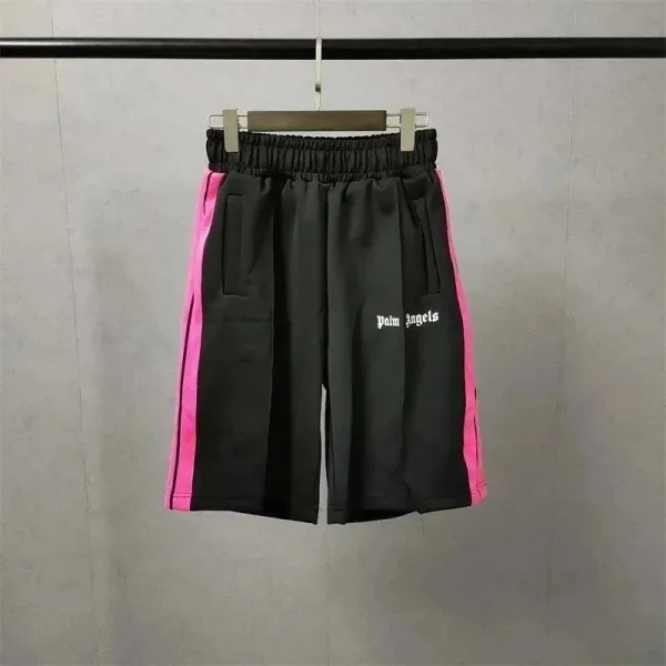Palm Angels Track Shorts Black Pink Side Stripe Shorts - 1