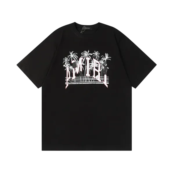 Amiri Palm Tree Logo Graphic T-Shirt Black - 1