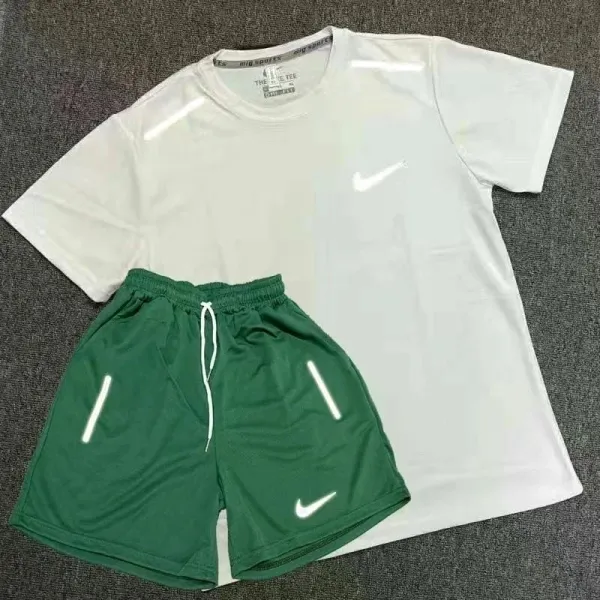 Nike Reflective Performance T-Shirt and Shorts Set Black/Orange - 9