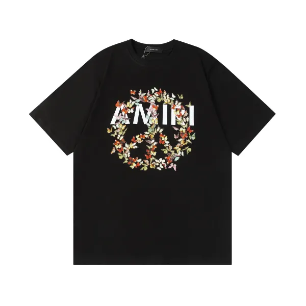 Amiri Butterfly Logo Print Black T-Shirt - 1
