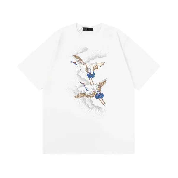 Amiri Crane Print White T-Shirt - 1