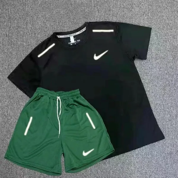 Nike Dri-FIT Reflective Performance Set Black and Army Green Activewear - 1