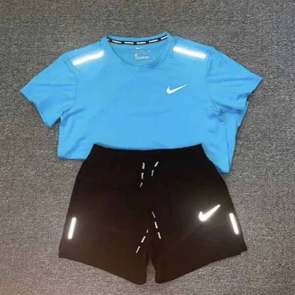 Nike Reflective Performance T-Shirt and Shorts Set Black/Orange - 6
