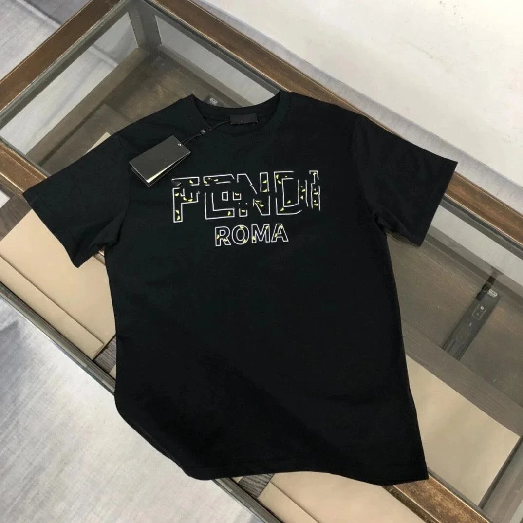 Fendi T-Shirts Short-Sleeve Graphic Logo T-Shirt — 01