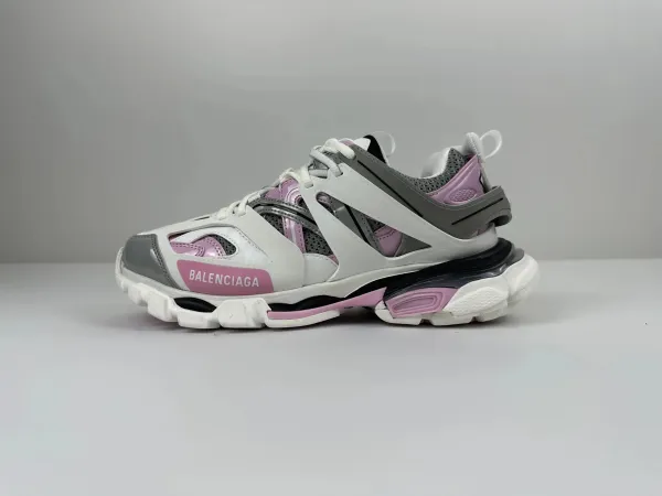 Balenciaga Track 3 Pink White Gray Chunky Sneakers - 1