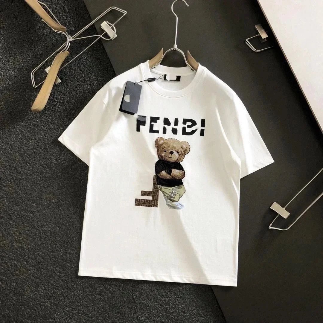 Fendi T-Shirts Short-Sleeve Graphic Logo T-Shirt — 13