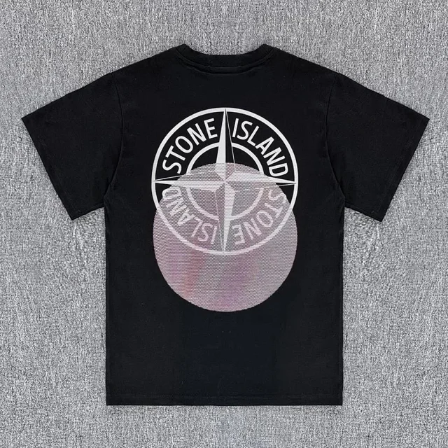 Stone Island T-Shirts Short-Sleeve Compass Logo Print product detail image 2