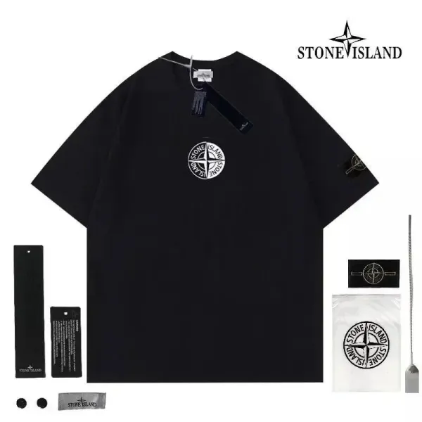 Stone Island Compass Logo T-Shirt Black - 1