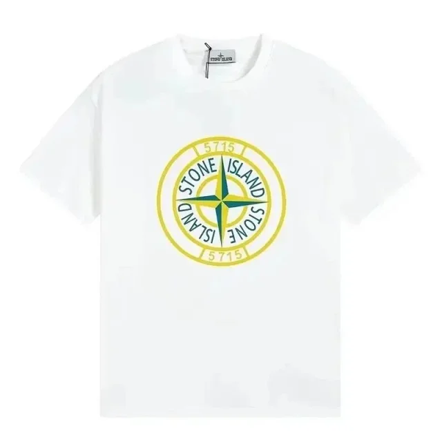 Stone Island T-Shirts Short-Sleeve Compass Logo Print product detail image 4