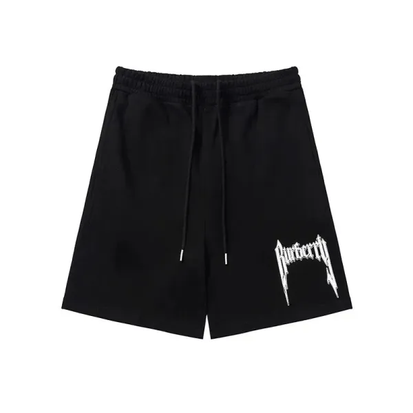 Burberry Gothic Logo Black Sweat Shorts - 1