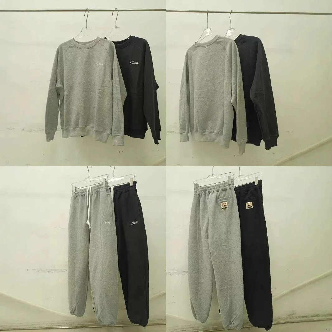 Corteiz Grey and Black Tracksuit Set