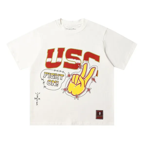 Travis Scott x USC Fight On! Graphic T-Shirt White - 1