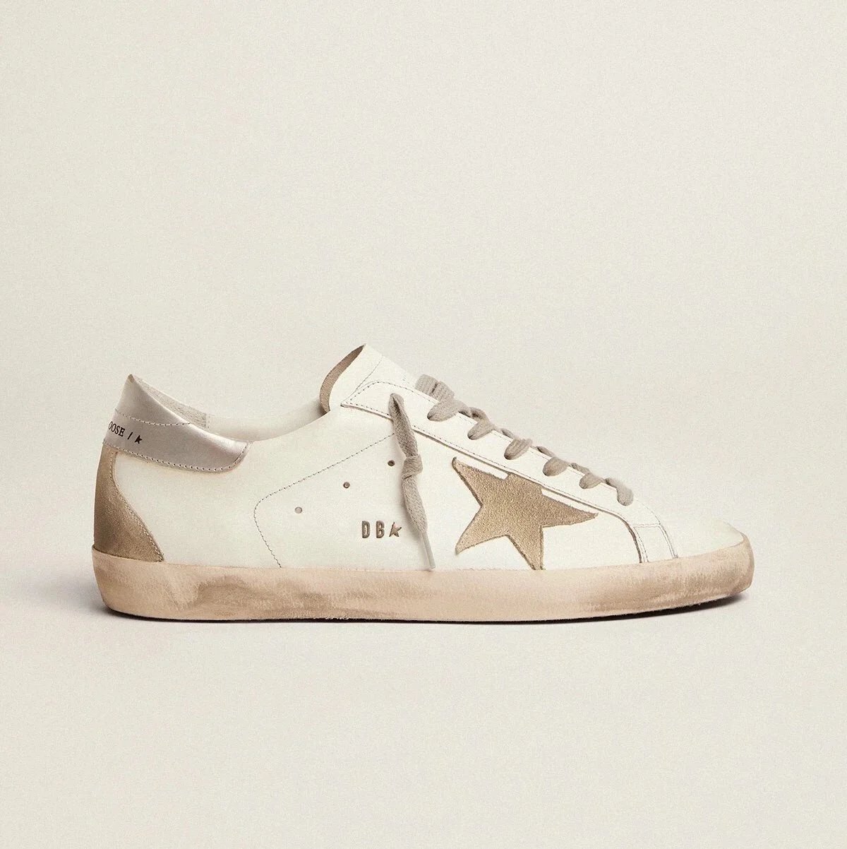 White Leather Sneaker with Gold Star