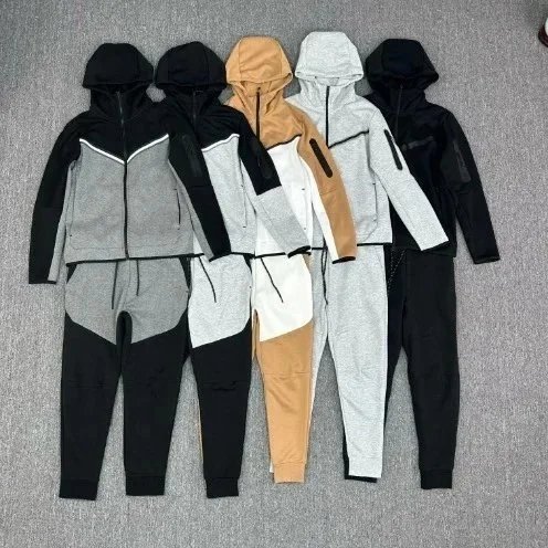 【DX38】N-I-K-E Hooded Zipper Shirt Set Men's Spring and Autumn New Casual Jacket Small Foot Sweatpants Two Piece Set