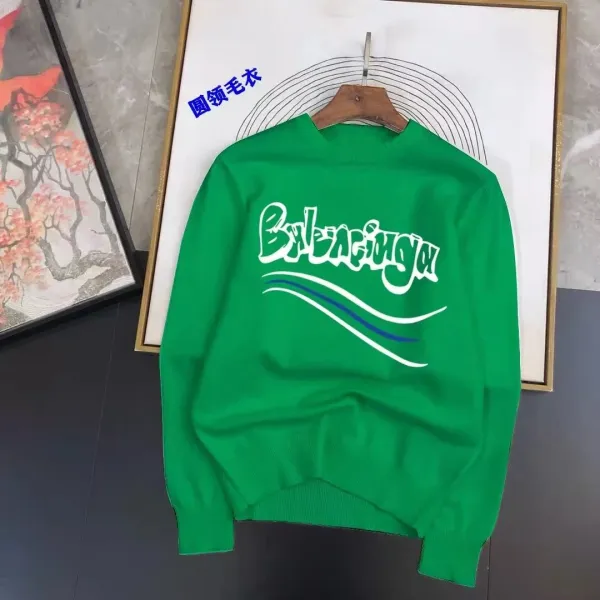 Balenciaga Logo Knit Sweater Royal Blue - 2