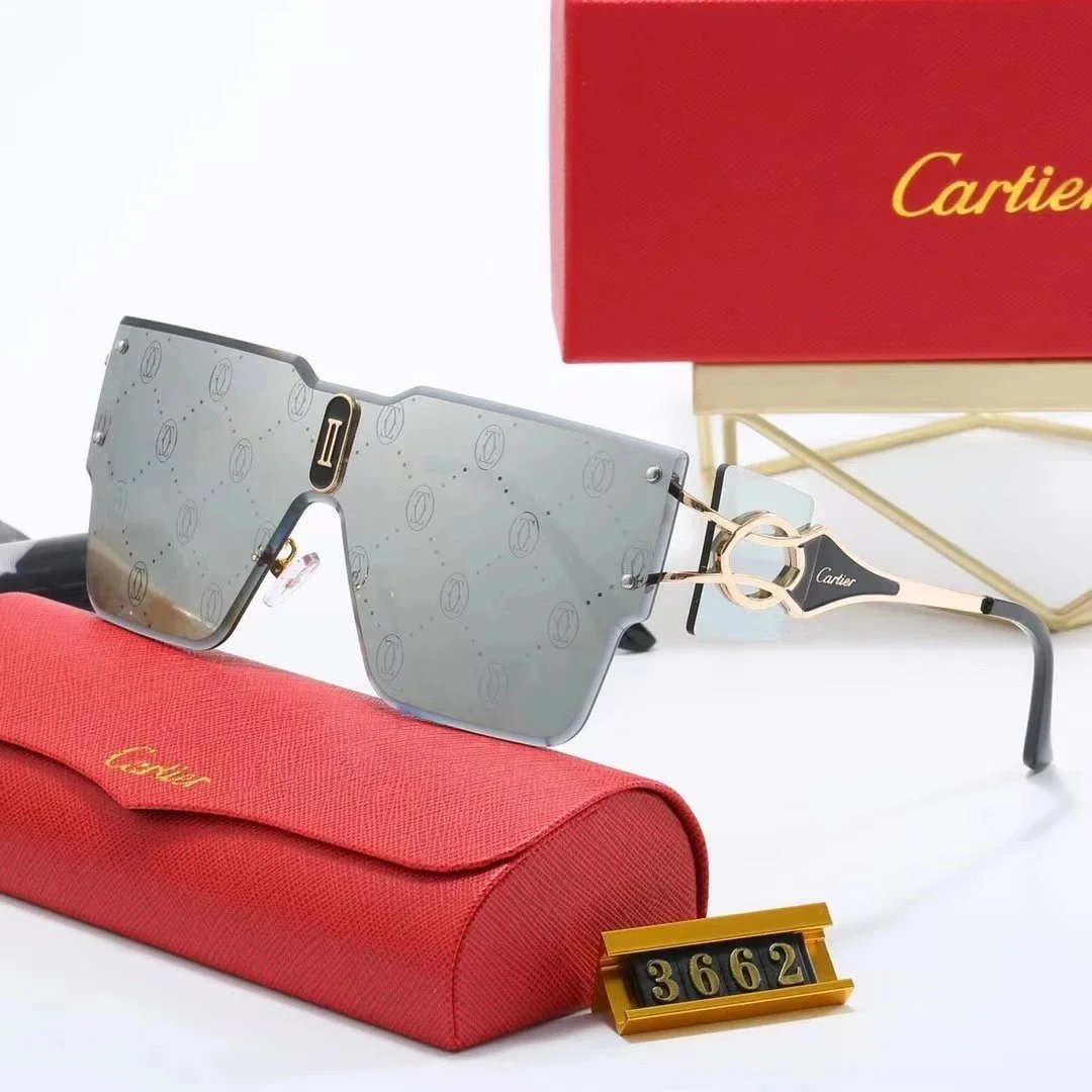 Cartier Round Gold-Tone Gradient Brown Sunglasses - 7