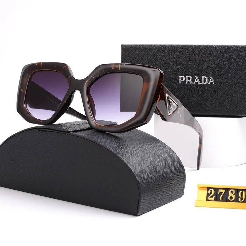 Prada Printed Acetate Oversized Sunglasses White Multicolor - 15
