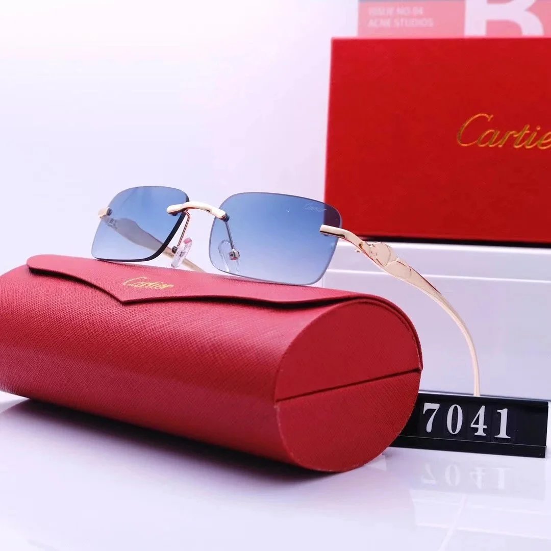 Cartier Sunglasses Rimless Gradient Gray Gold Frame - 5