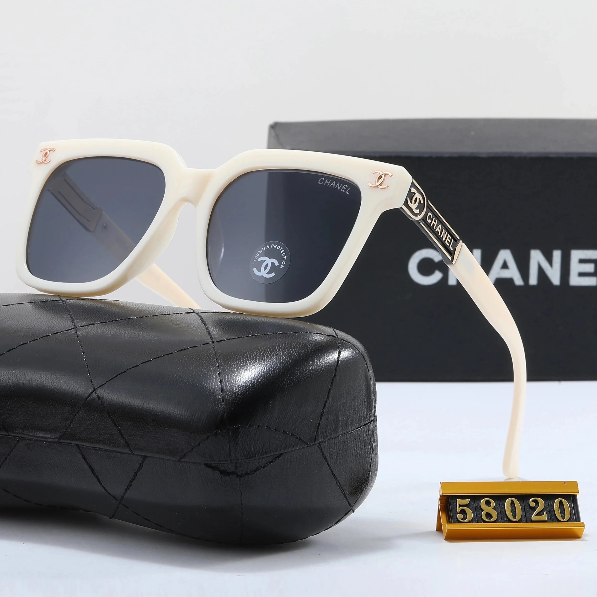 Chanel Cat-Eye Gradient Brown Sunglasses with Chain Detail - 2